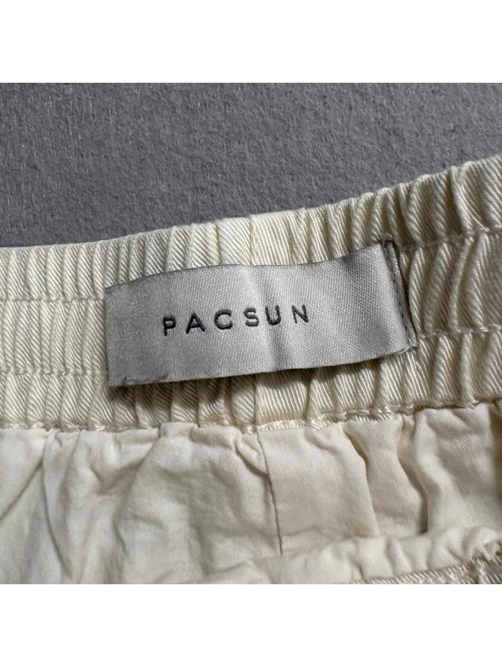 PacSun Volley Shorts Womens Large Ivory Green Floral Embroidered Lyocell Cotton - Picture 7 of 13